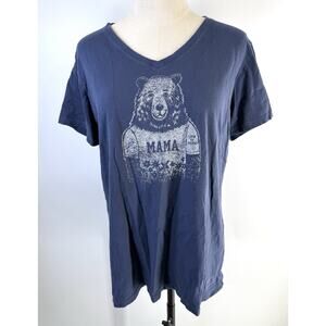 life is good crusher tee womens large Mama Bear Blue Shirt
